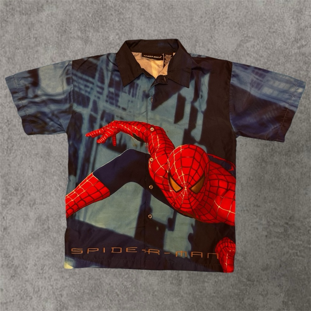 Kids Spiderman Navy and Blue Shirt, Size 8/10